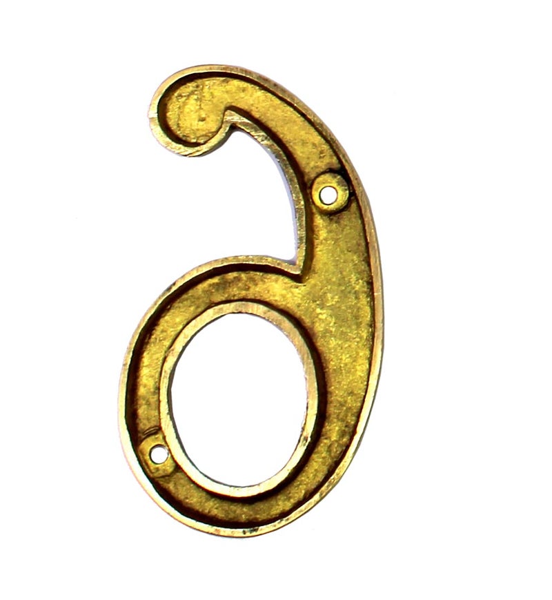 eSplanade 4" Brass House Hotel Door Number Plaque Sticky Numeric Numerical Digit 0-9 (6(six)) - Image 3